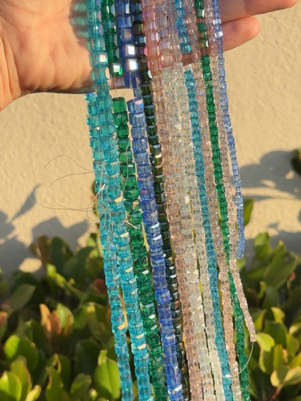 Bulk lot 12 Square Cube AB Beads 95 Bead Strands - Picture 6 of 6